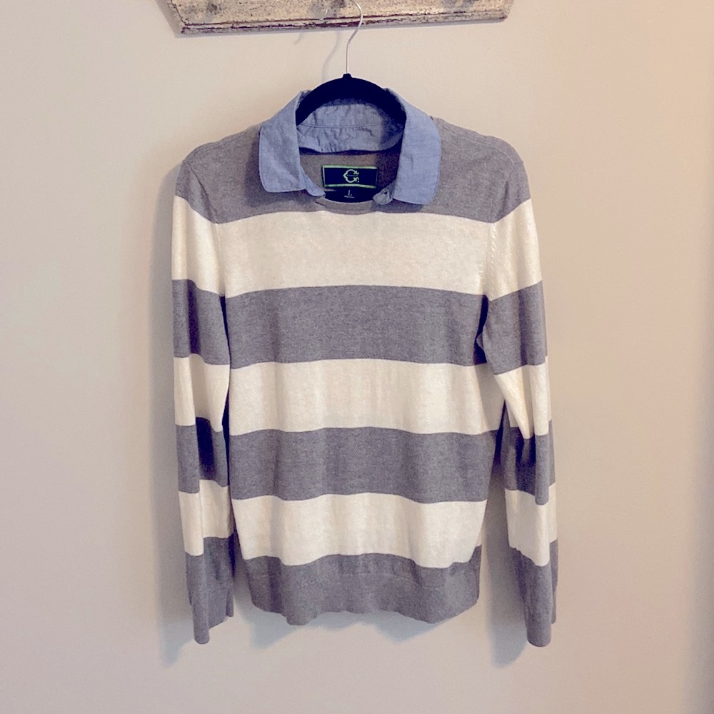 C. Wonder Sweater with Removable Chambray Collar